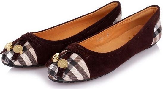 Burberry Flat Shoes Brown/ Gold Wmns